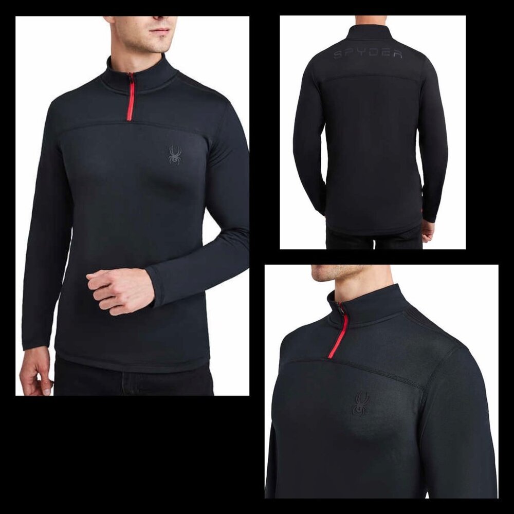 SPIDER Active ProWeb Black 1/4 Zip Stretch Performance Pullover XXL